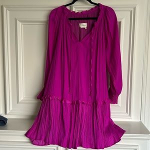 New Hot Pink Anthropology silk feel dress. 36 inches long and 24 from pit to pit